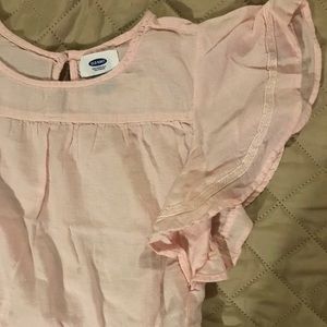 Girls Pink detailed shoulder top